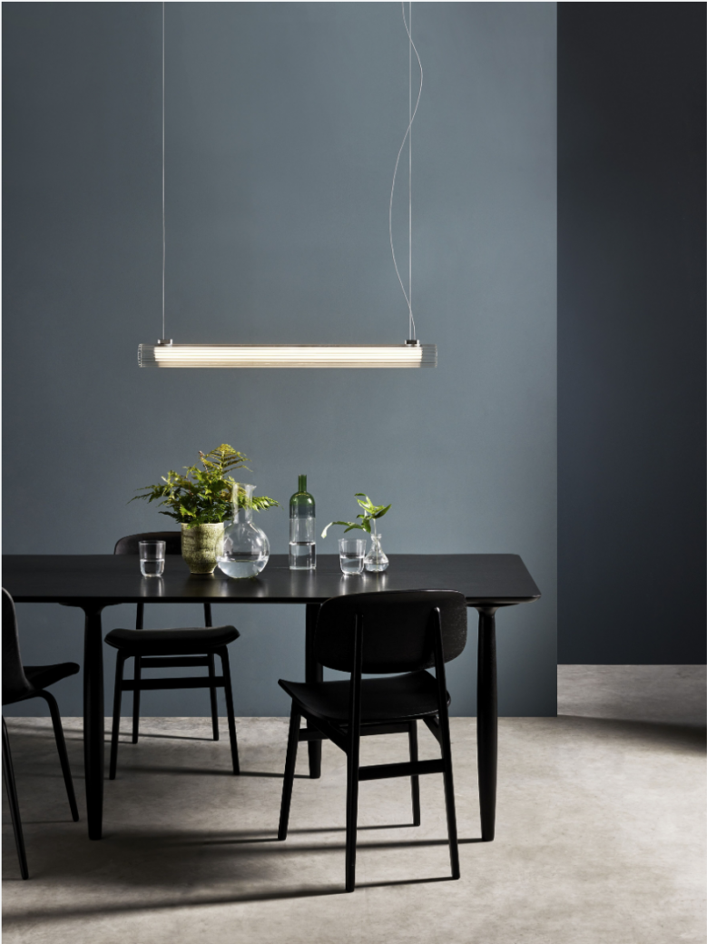 io pendant lighting in situ above a dining table