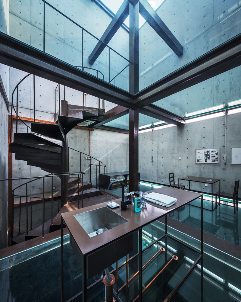 Vertical Glass House Interior - courtesty of Atelier FCJZ