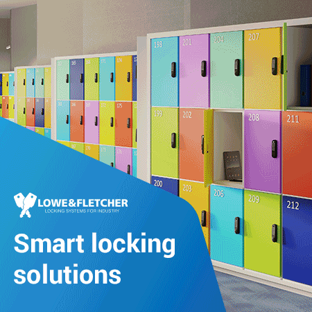 This is artwork promoting Lowe & Fletcher's smart locking solutions